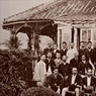 Thomas Glover and members of Mitsubishi at his house. It was Thomas Glover’s British colonial-style house and office. He was leading figure who assisted clans in the overthrow of the Tokugawa Shogunate and was a catalyst for Japan’s Meiji Industrial Revolution. A giant 300-year old Sago palm still stands in the garden in front of the house, a gift to Glover from the Satsuma clan.