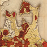 「予察東北部地質図」 。ドイツの地質学者H.Eナウマン（1854年-1927年） の調査に基づき、日本で初めて作成をされた地質図である。 ナウマンは、1875年に明治政府に雇われ、 明治期における「日本地質学の父」 として知られる。図中の赤は花崗岩を示し、 三陸沿岸に広く分布している。花崗岩風化層に僅かに含まれる砂鉄を取り出し、 それを原料に、 古来たたら製鉄が行われた。また、 近代製鉄発祥の地となる釜石鉱山 は、花崗岩となるマグマが、 石灰岩に接触交代してできた鉄鉱床で、 日本最大の鉄鉱山である。