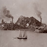 1910年当時の端島炭坑。