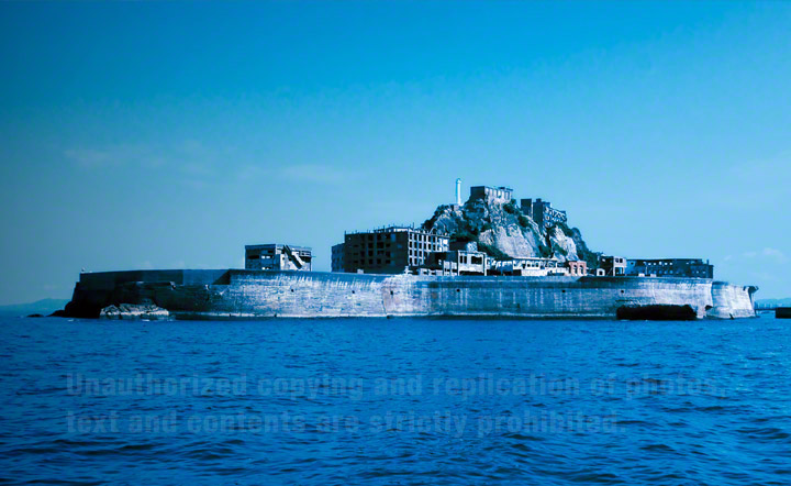 View of Hashima Island.