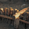 Mietsu Naval dock, the oldest surviving dock in Japan, built by 1861 and excavated in 2009-2012. Perfectly preserved wooden pilings delineate a frontage restrained by lateral poles, the whole being anchored back to an inner wall section.